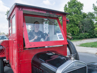 Jenna at the wheel.