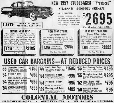 1957 Newspaper Ad