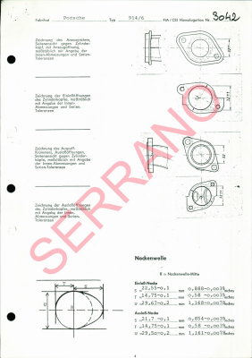 1970 Porsche 914-6 FIA / CSI Homologation Document No. 3042 (German) Page 4