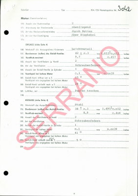 1970 Porsche 914-6 FIA / CSI Homologation Document No. 3042 (German) Page 9