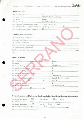 1970 Porsche 914-6 FIA / CSI Homologation Document No. 3042 (German) Page 10