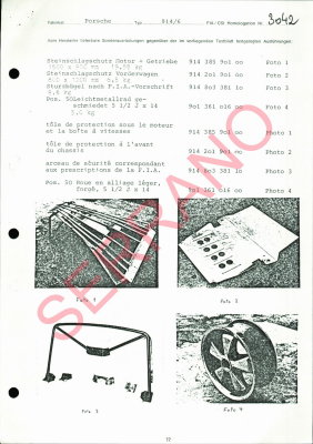 1970 Porsche 914-6 FIA / CSI Homologation Document No. 3042 (German) Page 12