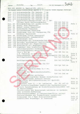 1970 Porsche 914-6 FIA / CSI Homologation Document No. 3042 (German) Page 13