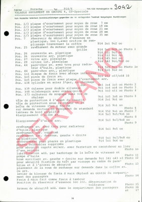 1970 Porsche 914-6 FIA / CSI Homologation Document No. 3042 (German) Page 14
