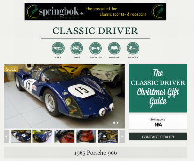 Classic Driver 1965 Porsche Carrera 6 Chassis 906-017 - SOLD Reference
