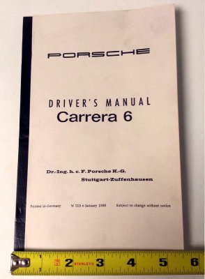 Driver's Manual Carrera 6 - 1966 / English
