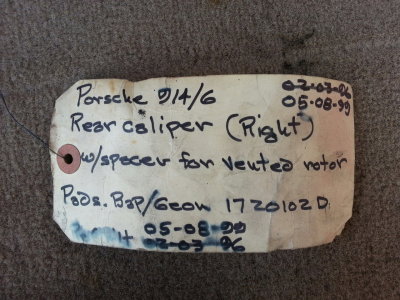 914-6 GT Rear Calipers Topper Chasse 1996 - Photo 1