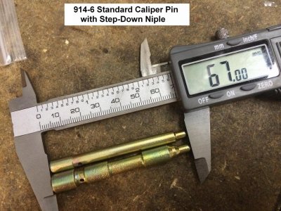 914-6 Standard Caliper Pin with Step-Down Niple, note the lower FATTER pin
