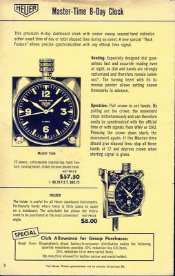 Heuer Catalog - Master-Time 8-Day Clock