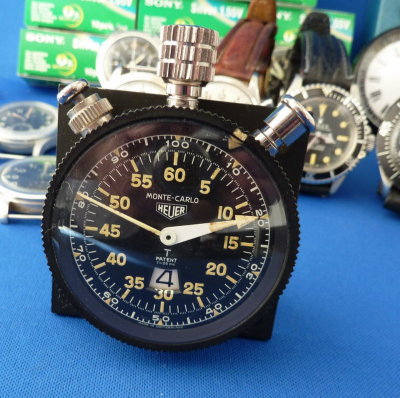 Heuer Monte Carlo 3-Button Ralley Timer, NOS - eBay UK Sold £1,020 (20110913)