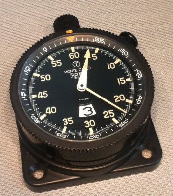 Heuer Monte Carlo 2-Button Rallye Timer ABS Used - eBay Sold $690 (20140508)