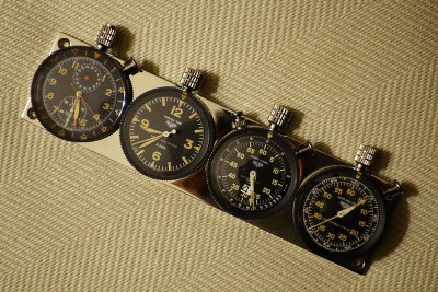 Heuer Super Autavia and Abercrombie & Fitch Co. Triple Rallye Timer Matched Set on Heuer Quad Plate - Photo 1