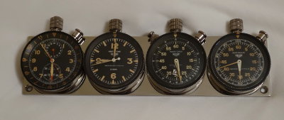 Heuer Super Autavia and Abercrombie & Fitch Co. Triple Rallye Timer Matched Set on Heuer Quad Plate - Photo 14