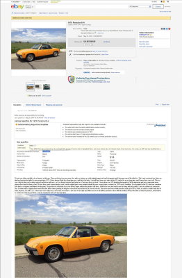1970 Porsche 914-6 sn 914.043.0397 - eBay 20140531 Sold 47K