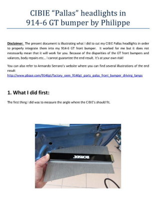 CIBIE Pallas Lamps - Cutting and Install Procedure (20150326) - Page 1
