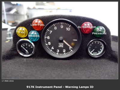 917K Instrument Gauge Cluster / Warning Lamp ID