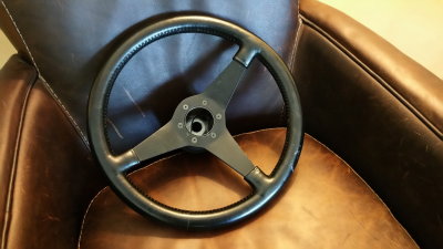 365mm Moto-Lita 3-Solid Spoke Leather Steering Wheel - Photo 1