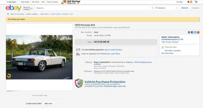 1970 Porsche 914-6 VIN 914.043.0300 eBay Ended 20160726 Asking $125K