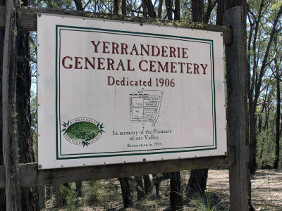 Sign at the old cemetery