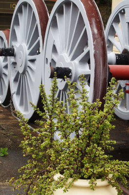 Train wheels as art