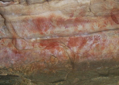 Hand stencils made by aborigines