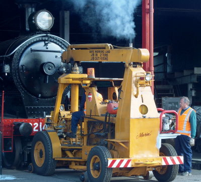 Moving the loco out for display