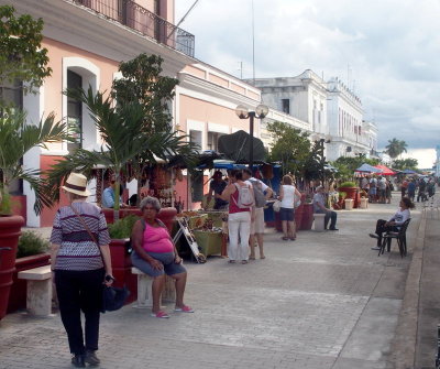 Stalls selling souvenirs to tourists