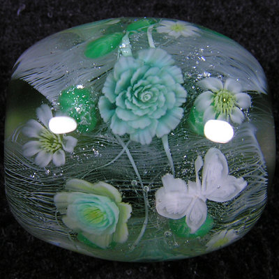 Green Rose & Snow Butterfly Size: 0.92 x 0.88 Price: SOLD