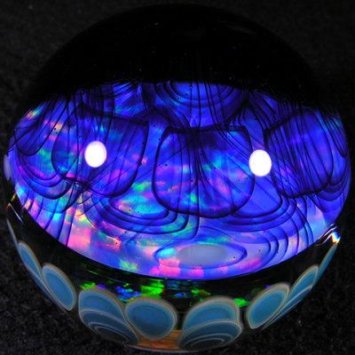 The blues of Travi's ringcalmo dot stack design are astounding in front of that opal!
