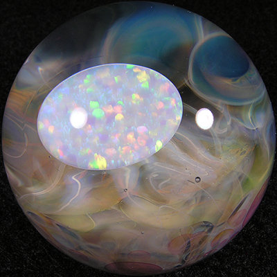 It features a sweet 10mm white opal UFO with two of Mike's shrooms