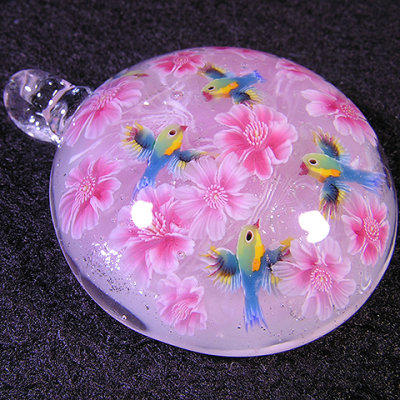 Cherry Blossoms and Red-billed Leiothrix Size: 1.53 Price: SOLD 