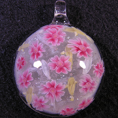 #117: Cherry Blossoms and Gold/Silver Koi Size: 1.51 Price: $190 