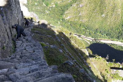 climb down the huayna Picchu