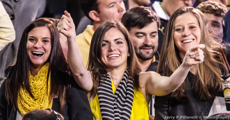 Tech Fans cheer their team on against Pittsburgh