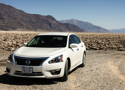 Rental car on the floor of Death Valley National Park