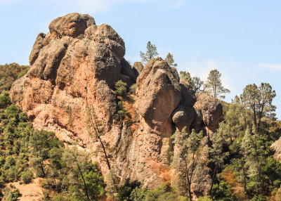 A worn down rock formation in Pinnacles National Park