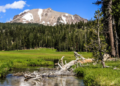 Lassen Peak as seen from Upper Kings Creek Meadow in Lassen Volcanic National Park