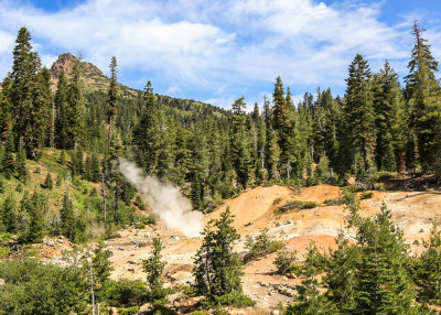 Steaming Fumarole at the Sulphur Works in Lassen Volcanic National Park