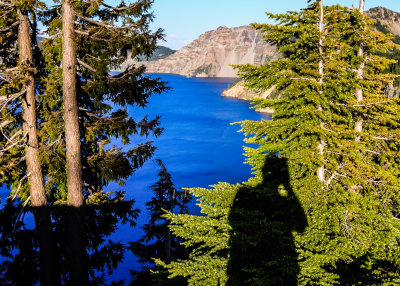 Self-portrait at sunset in Crater Lake National Park