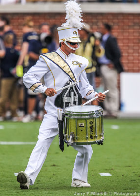 Georgia Tech Drummer performs prior to kickoff
