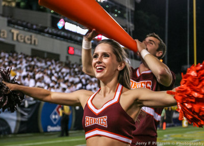 Virginia Tech Cheerleaders perform during the game