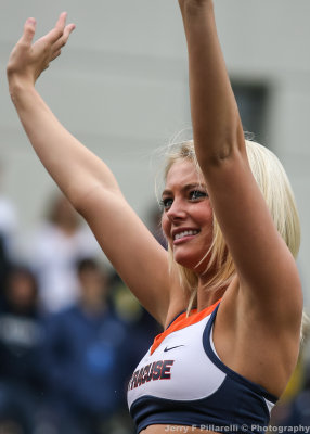 Cuse Cheerleader performs for the Orange fans