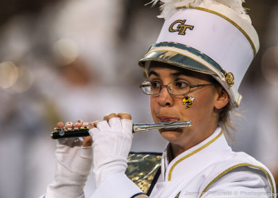 Jackets Band Member plays for the crowd at halftime
