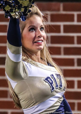 Panthers Cheerleader performs for the Pitt faithful