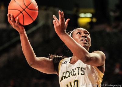 Georgia Tech F Holston goes up for a shot in the lane