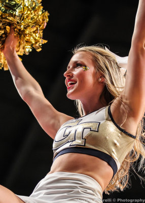 GT Cheerleader performs during a time out