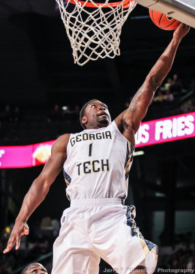 Georgia Tech G Stacey Poole Jr. lays the ball in for a score