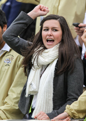 Georgia Tech Fan cheers during the game