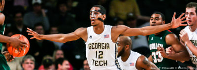 Georgia Tech F Stephens defends a Mississippi Valley State ball handler