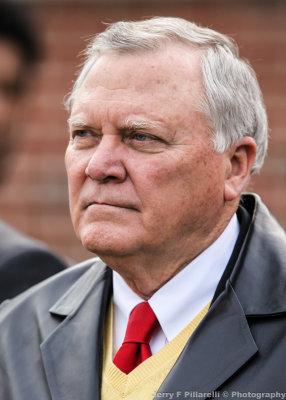 Georgia Governor Nathan Deal watches the pregame ceremonies